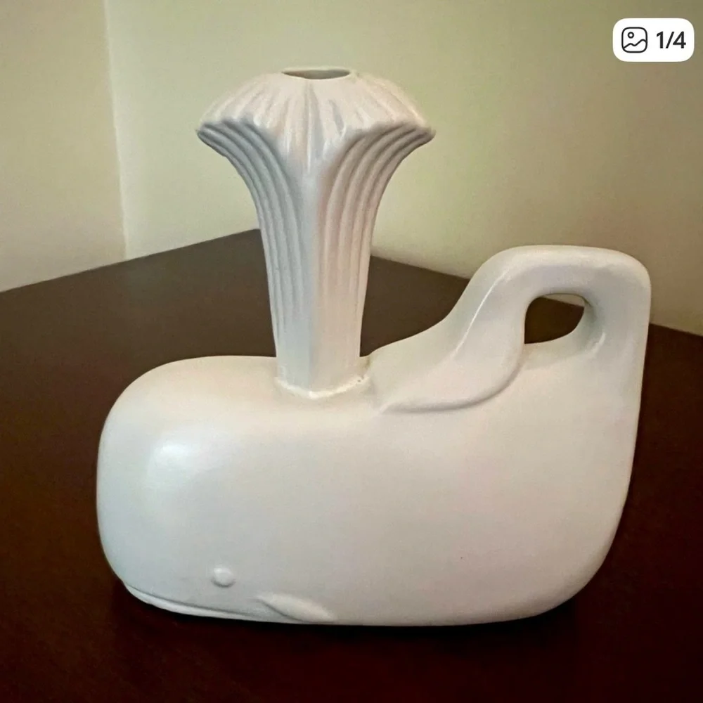 Jonathan Adler Happy Chic whale bud vase. 5 1/2” wide by 5” high.